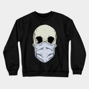 Skull Wearing Mask Crewneck Sweatshirt